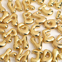 Gold Color Bubble Initial Letter Necklace
