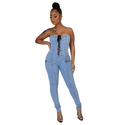 Lace Denim Jumpsuit