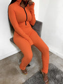 Stretchy Orange Jumpsuit