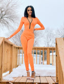 Stretchy Orange Jumpsuit